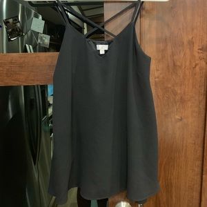 Black Detailed Neck Tank Top
